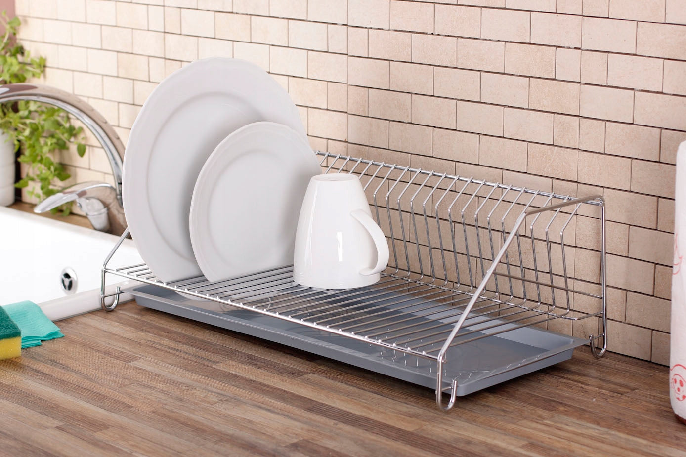DISH DRYER WITH TRAY DRAINER SILVER CHROME LARGE 50CM STANDING Brand Ander