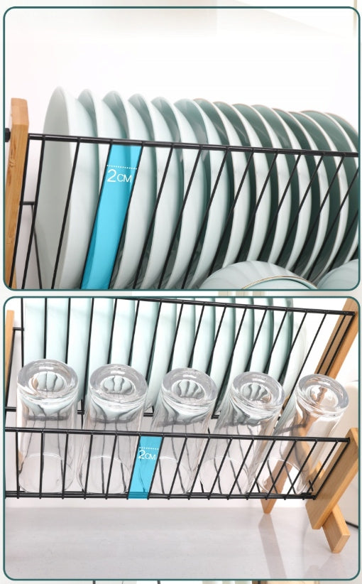 DISHWASHER BAMBOO DRYER 37x26x33cm Type two-tier