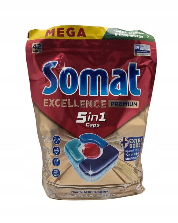 DISHWASHER CAPSULES SOMAT EXCELLENCE PREMIUM 5IN1 42 PIECES