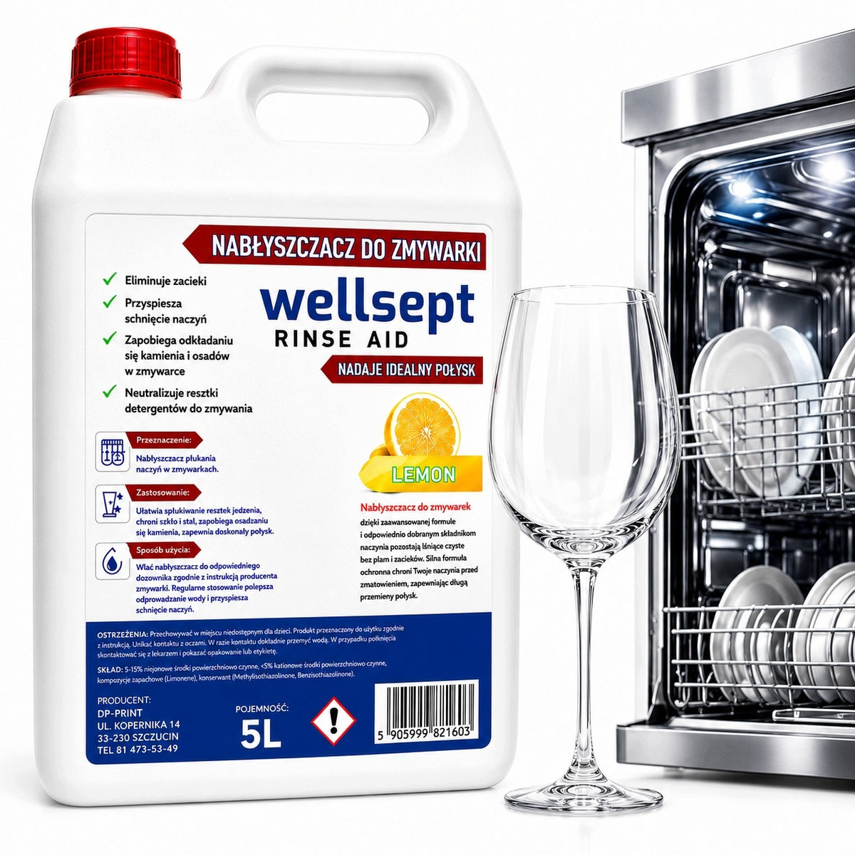 DISHWASHER LIQUID RINSE AID 5L POLISHING PREMIUM QUALITY