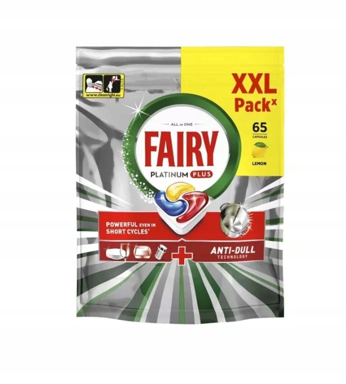 DISHWASHER TABLETS FAIRY PLATINUM PLUS LEMON 65 PCS.