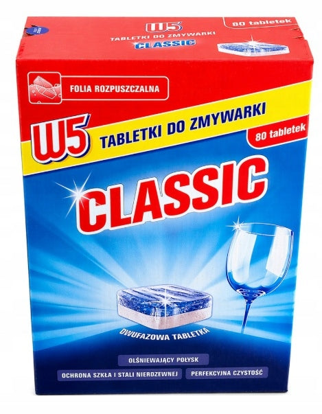 DISHWASHER TABLETS - W5 - CLASSIC - 80 TABLETS x 12g
