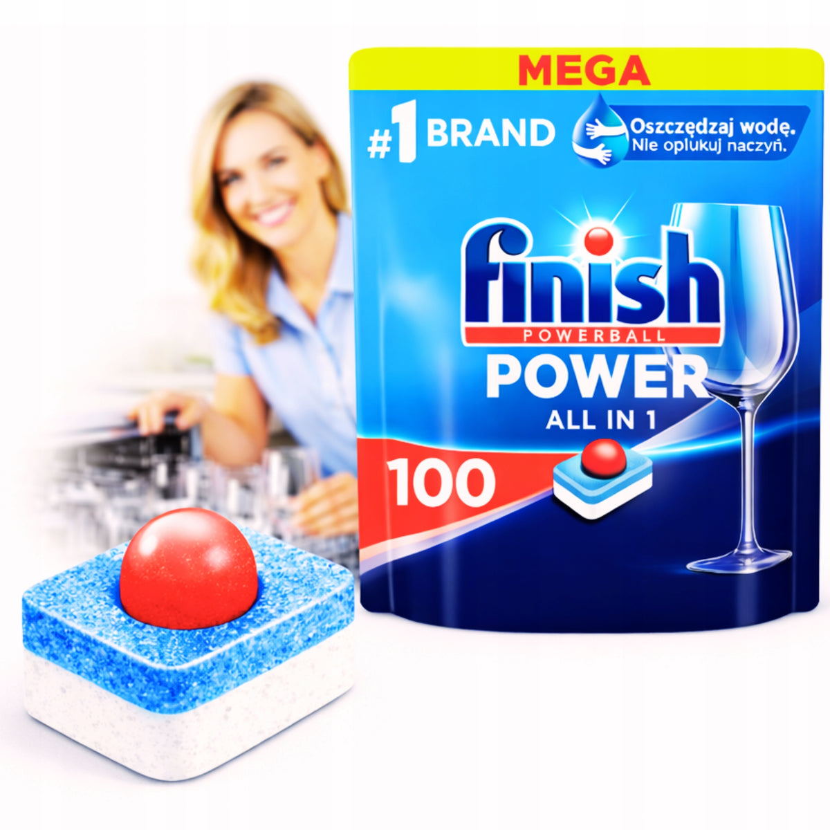 DISHWASHER Tablets FINISH POWER Capsules 100pcs POWERFUL All in 1