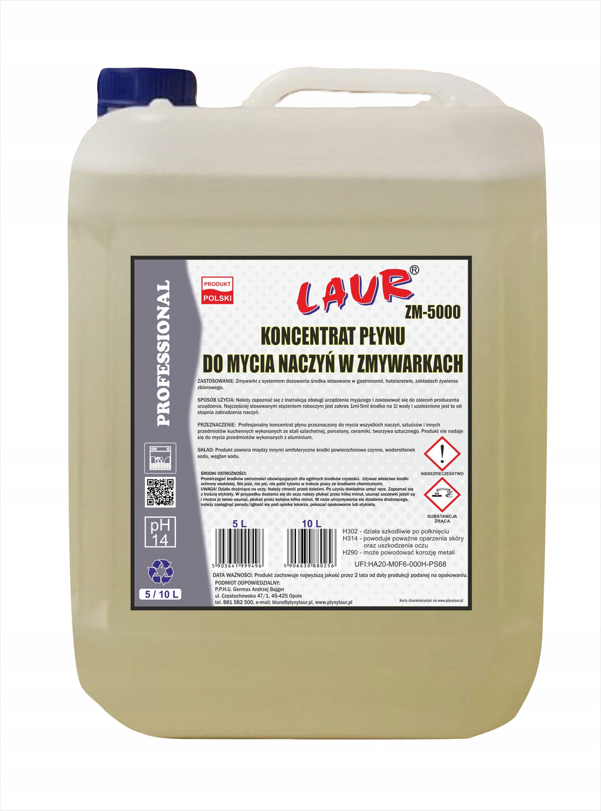 DISHWASHING LIQUID (HoReCa) LAUR 5L ZM-5000