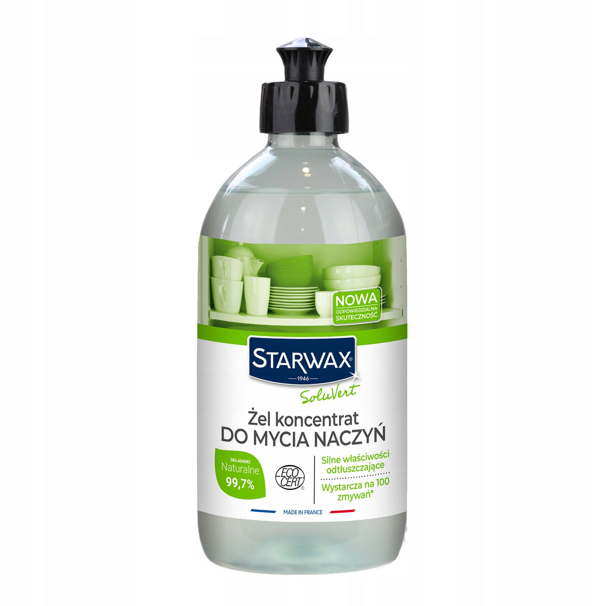 DISHWASHING LIQUID NATURAL GEL CONCENTRATE STARWAX ECOCERT CERTIFICATE