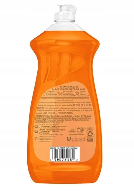 DISHWASHING LIQUID PALMOLIVE ORANGE 828 ML FROM USA Packaging status original