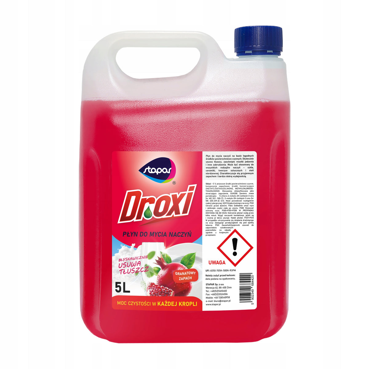 DISHWASHING LIQUID STAPAR POMEGRANATE 5 L Packaging status original