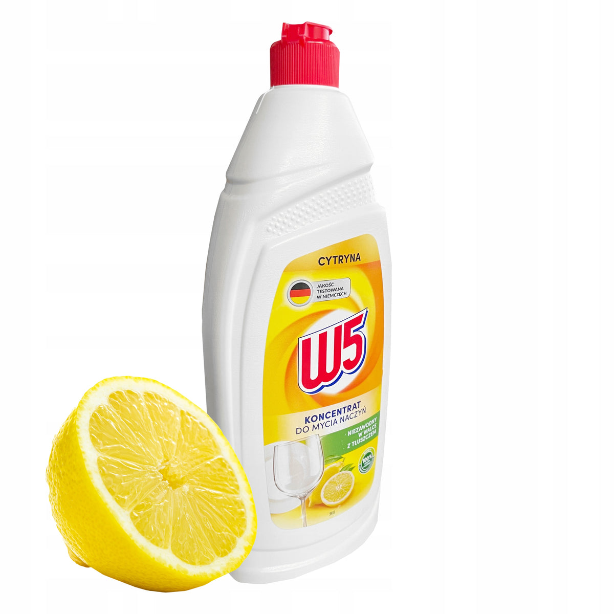 DISHWASHING LIQUID W5 LEMON CONCENTRATE ACTIVE FOAM GENTLE ON HANDS
