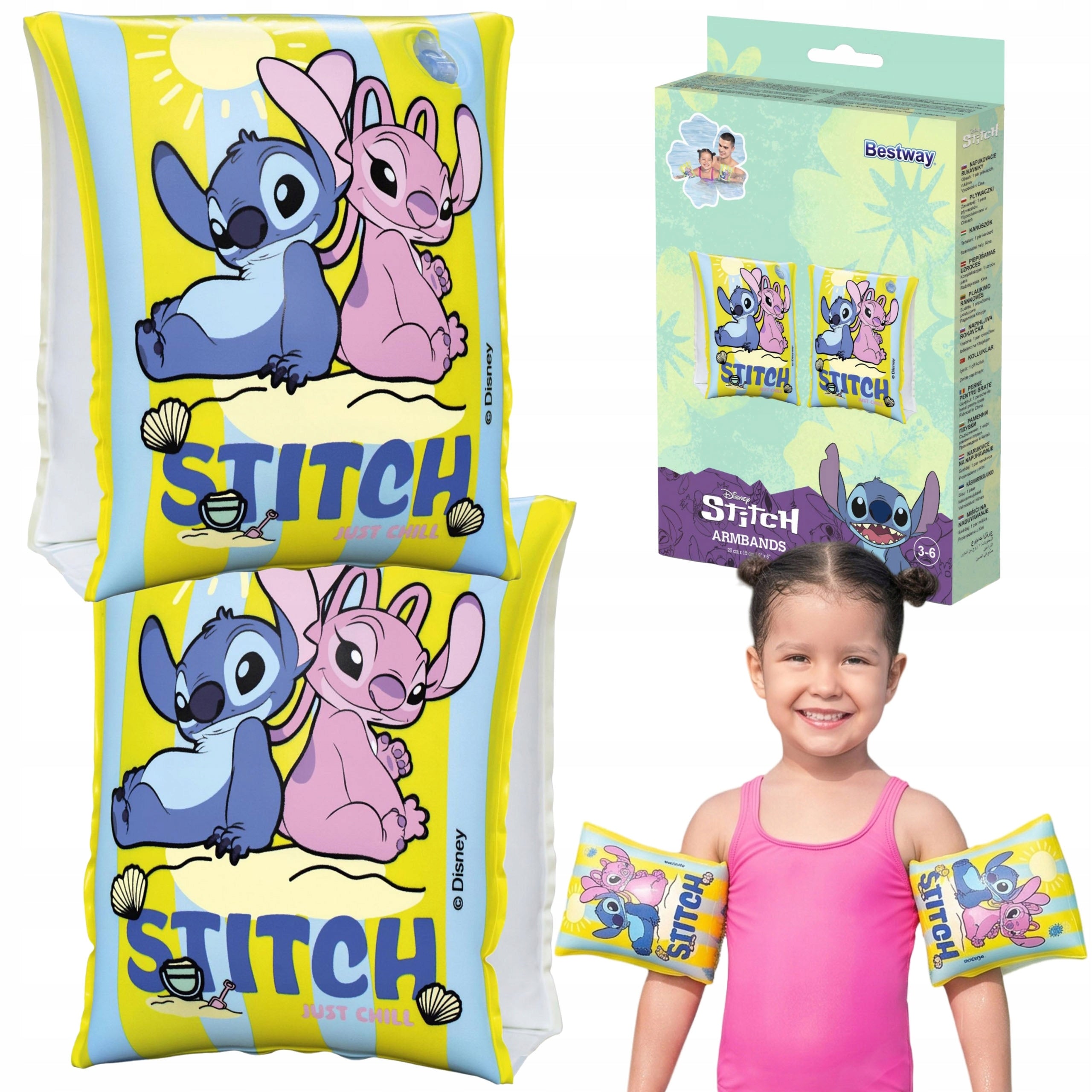 DISNEY Stitch Inflatable Swimming Sleeves, BUTTERFLIES for Kids, Swimmers