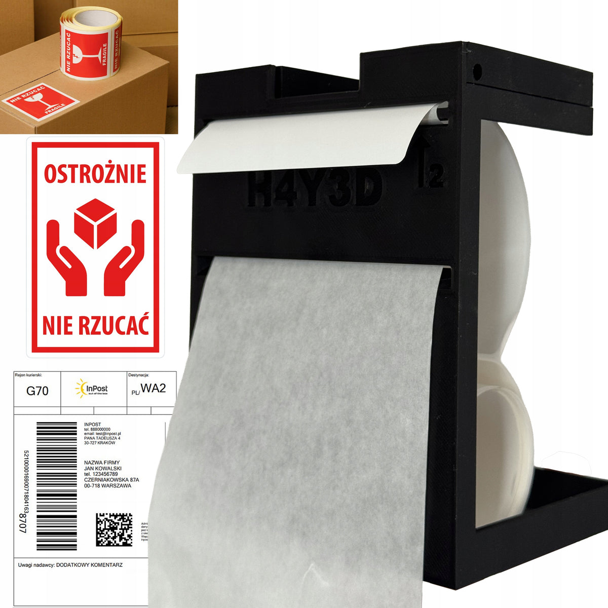 DISPENSER LABEL STICKER ATTENTION TOP DO NOT THROW 110mm