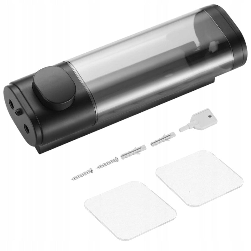 DISPENSER WALL MOUNTED SOAP DISPENSER SHOWER GEL BLACK 300 ML Manufacturer code POJEMNIK DOZOWNIK DO MYDŁA PŁYNU ŻELU P348