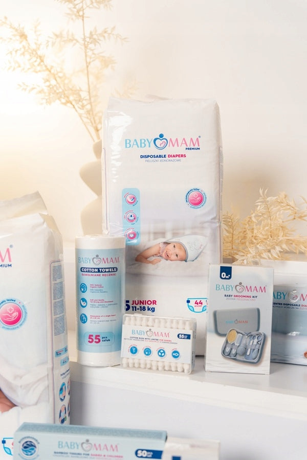 DISPOSABLE COTTON TOWELS FOR BABIES AND CHILDREN ROLL 110PCS BABYMAM Medical device no