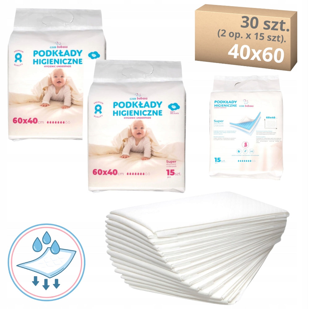 DISPOSABLE FOUNDATION 40x60 cm HYGIENE FOUNDATIONS CHANGING TABLE 30pcs ADHESIVE