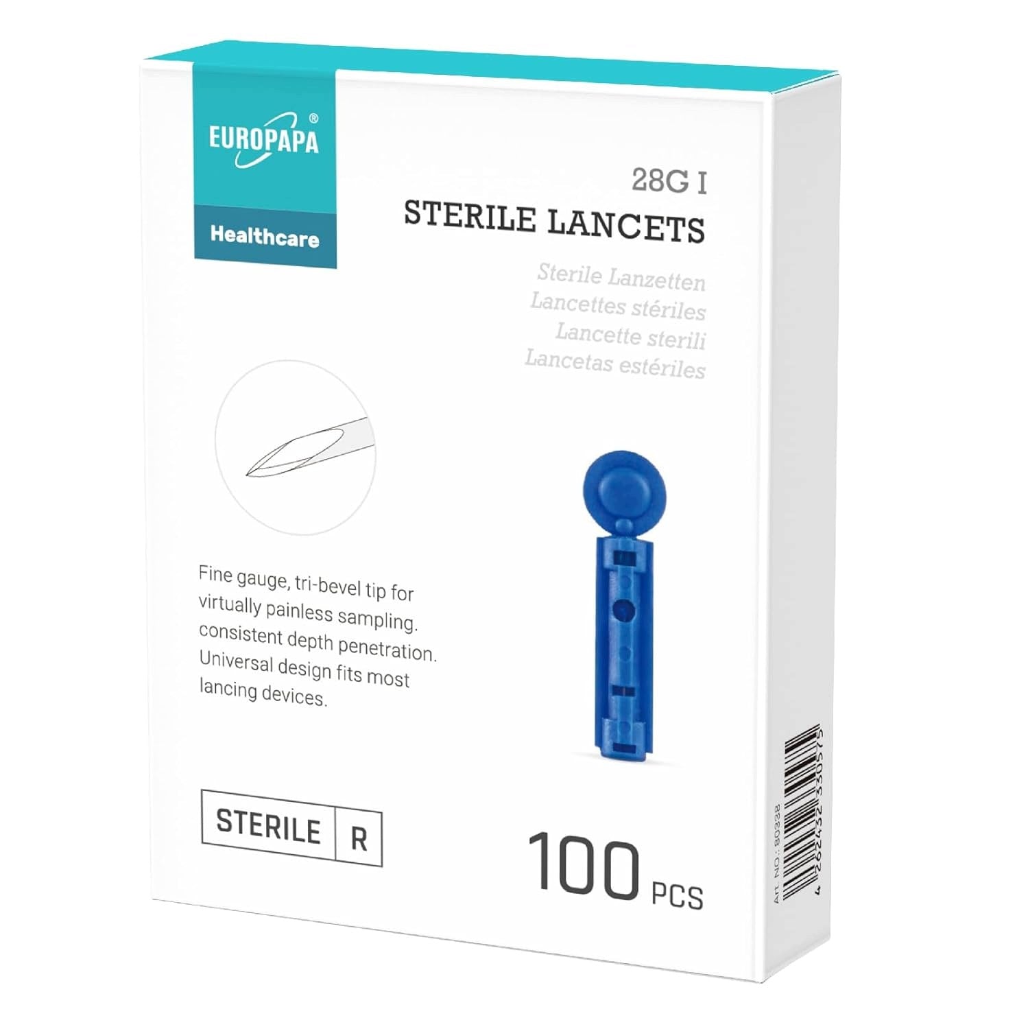 DISPOSABLE STERILE LANCETS FOR GLUCOSE METER 100 PCS