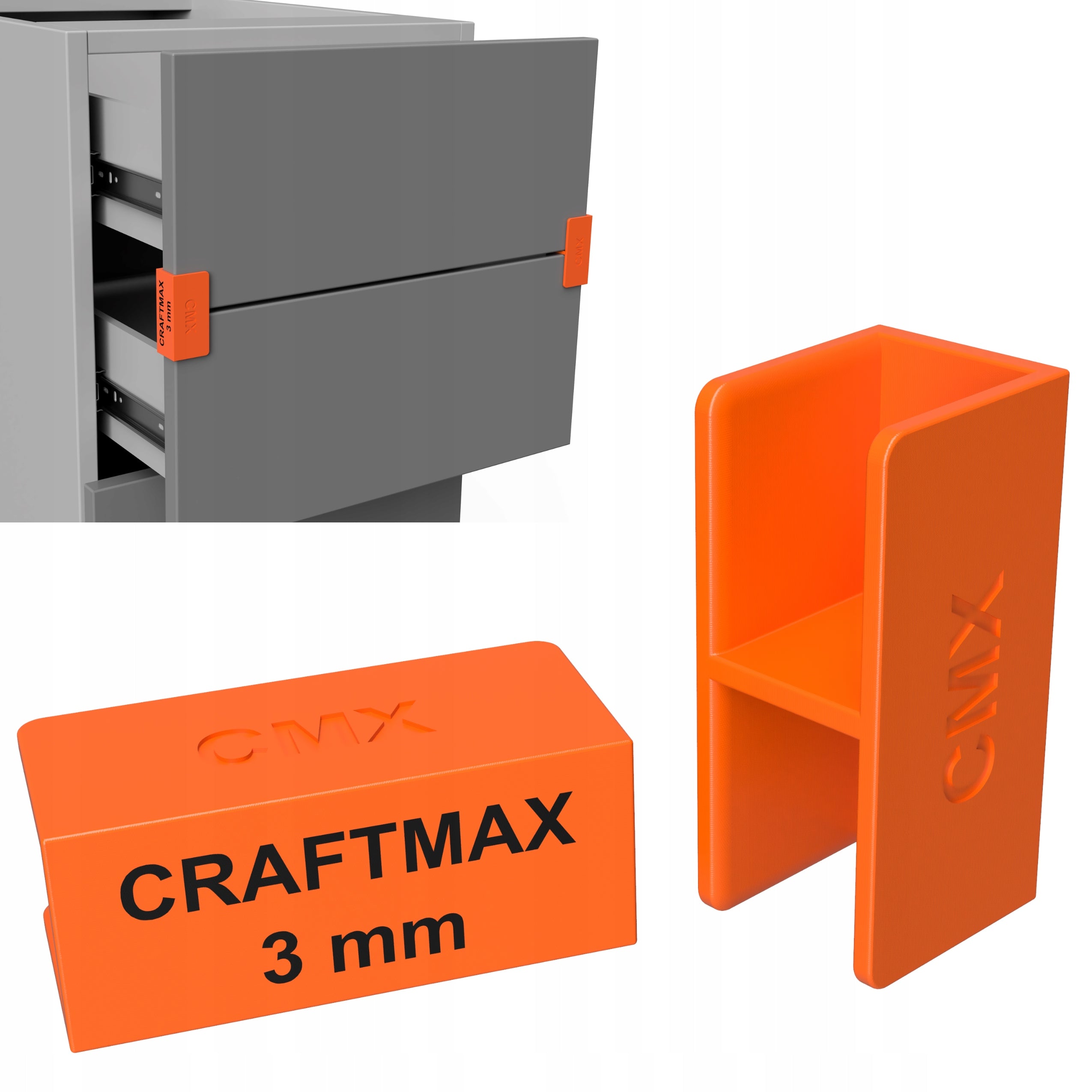 DISTANCE HANDLE TEMPLATE FOR MOUNTING DRAWER FRONTS 3 mm