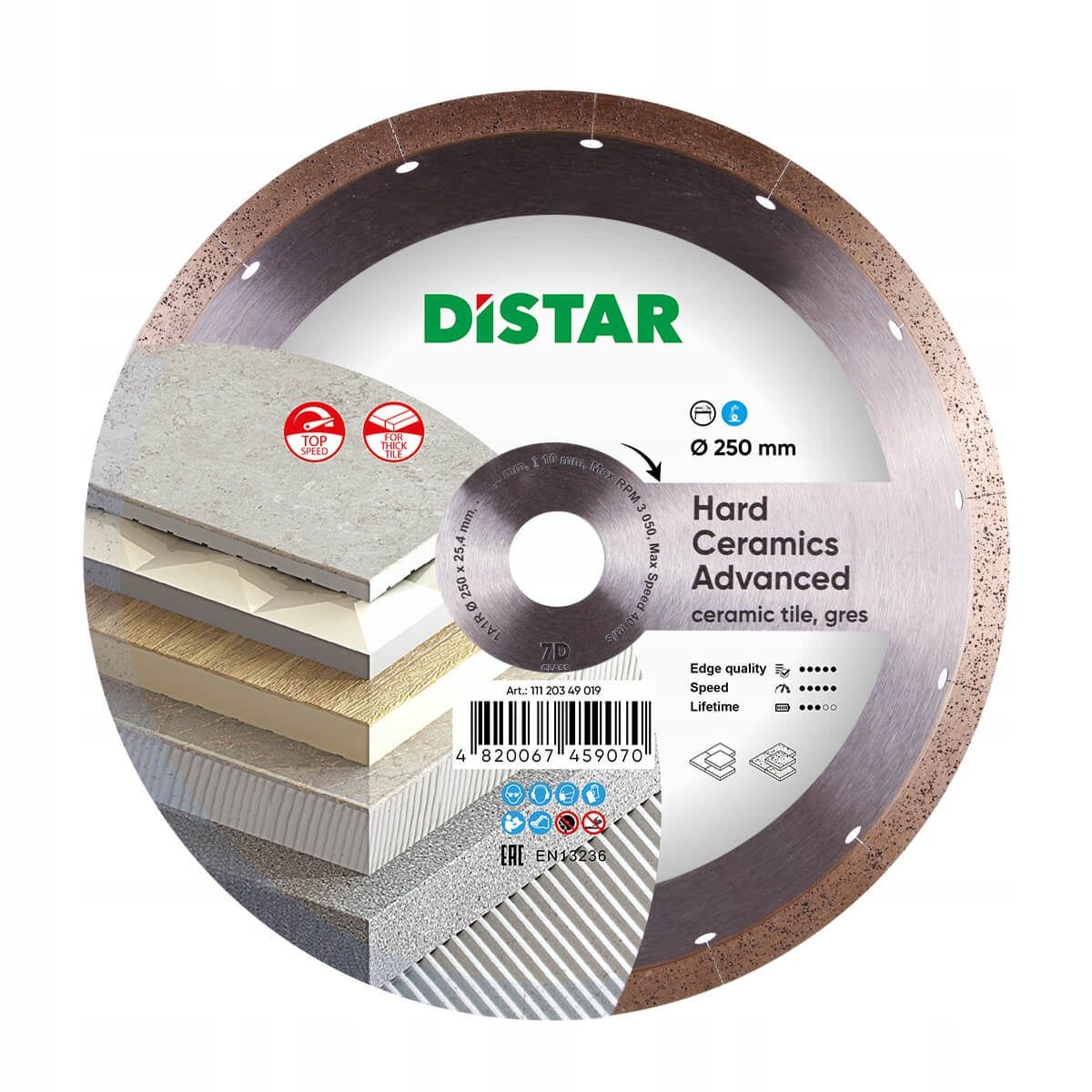 DISTAR DIAMOND CUTTING DISC 250x1,5x25,4 FOR HARD CERAMICS TILE STONEWARE