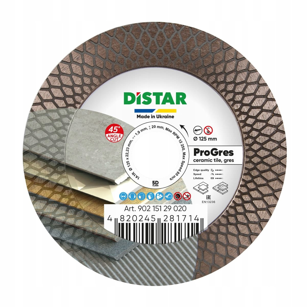 DISTAR PRO GRES CUTTING DISC 45 degree 125mm cutting and grinding