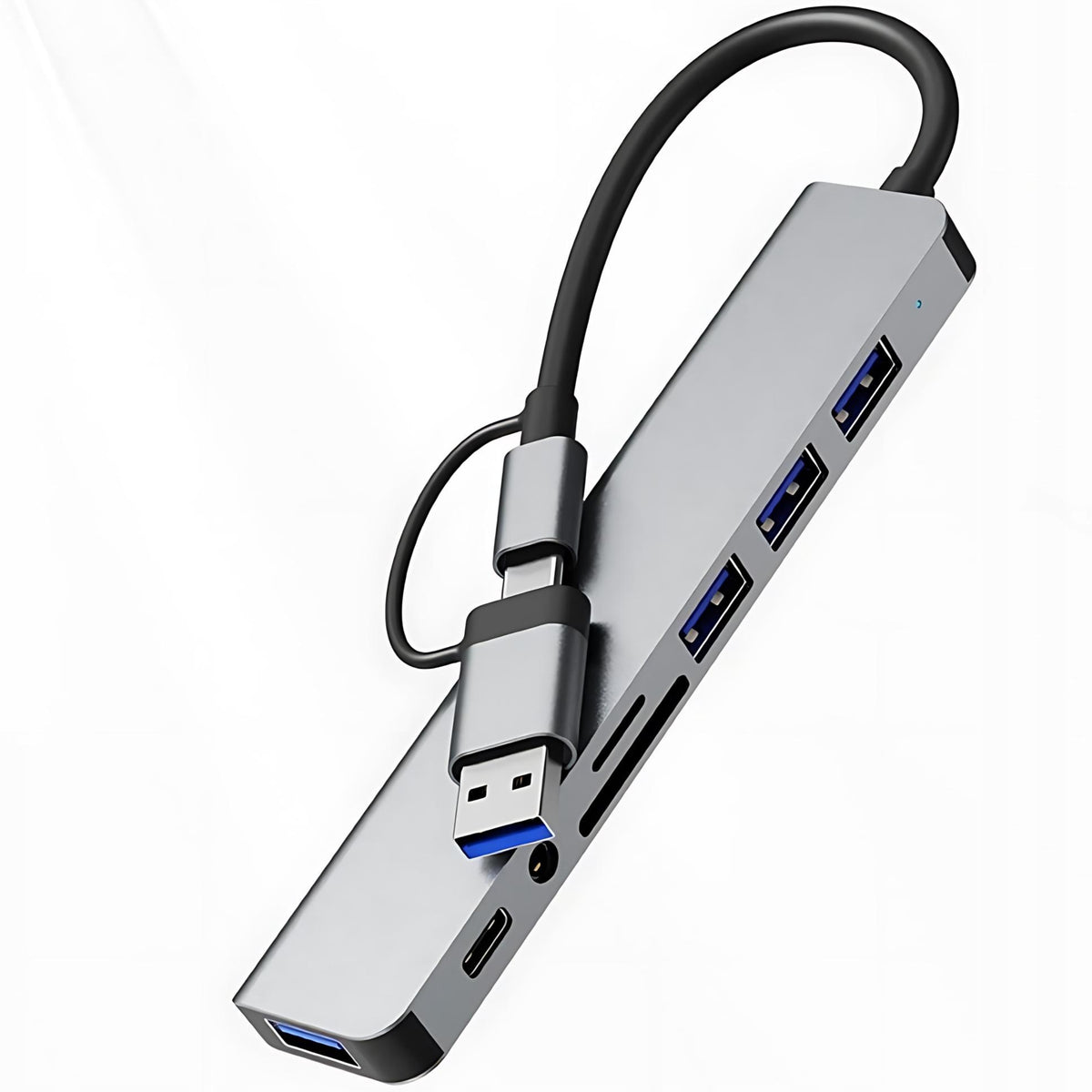 DISTRIBUTOR HUB USB C 3.0 8in1 ADAPTER SD TF AUDIO READER DOCKING STATION