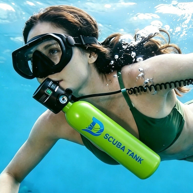 DIVING CYLINDER 1L HOSE 360° ROTATING UNDERWATER BREATHING COMFORT WITH PRESSURE GAUGE Packaging status original