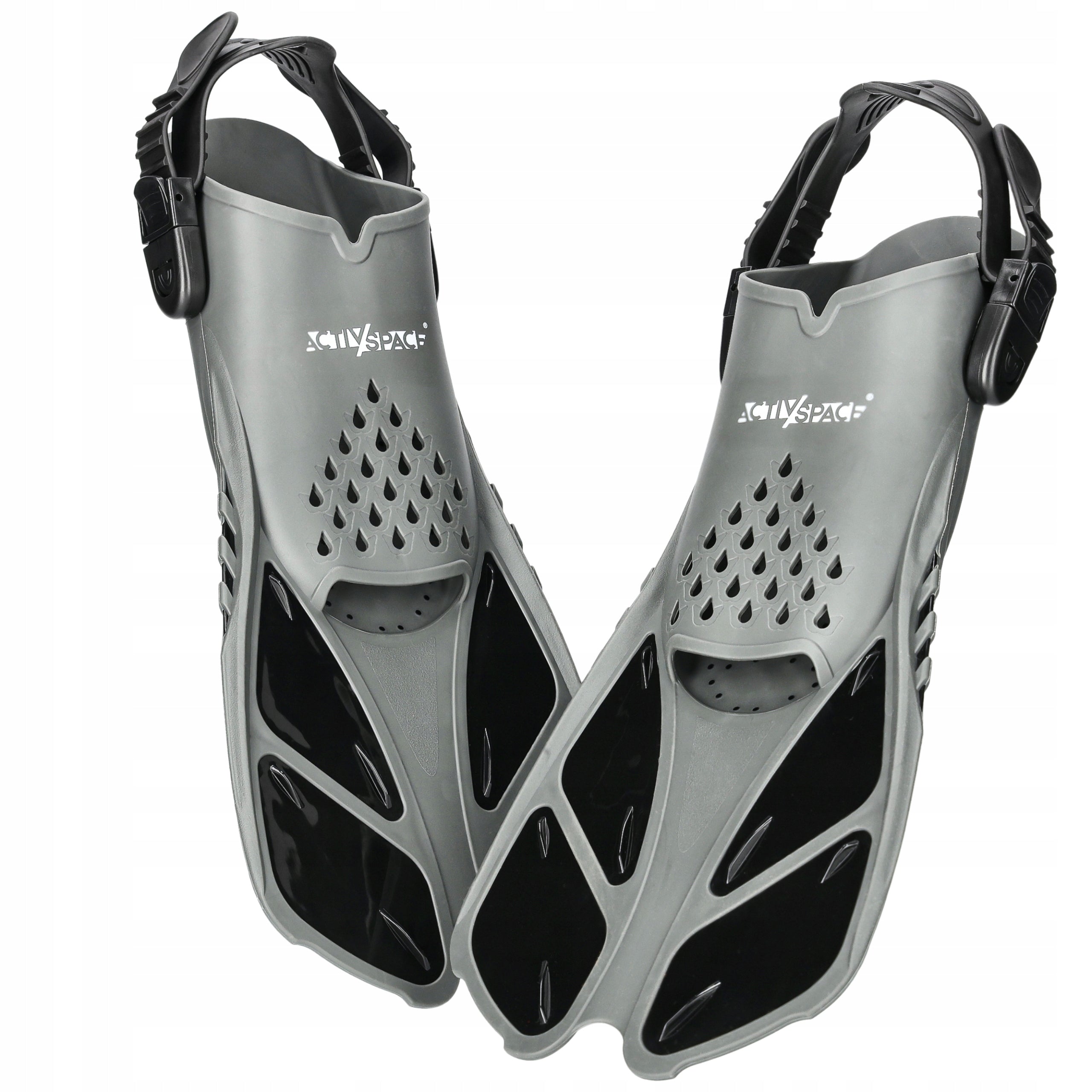 DIVING FINS SNORKELING ADJUSTABLE SHORT 43-47 Color gray
