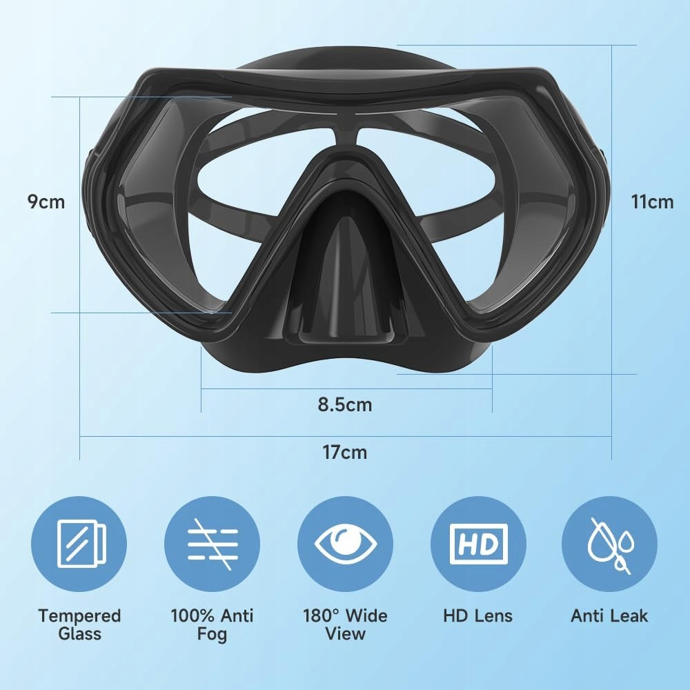 DIVING GLASSES SWIMMING GOGGLES DIVING MASK BLACK Model FINDWAY