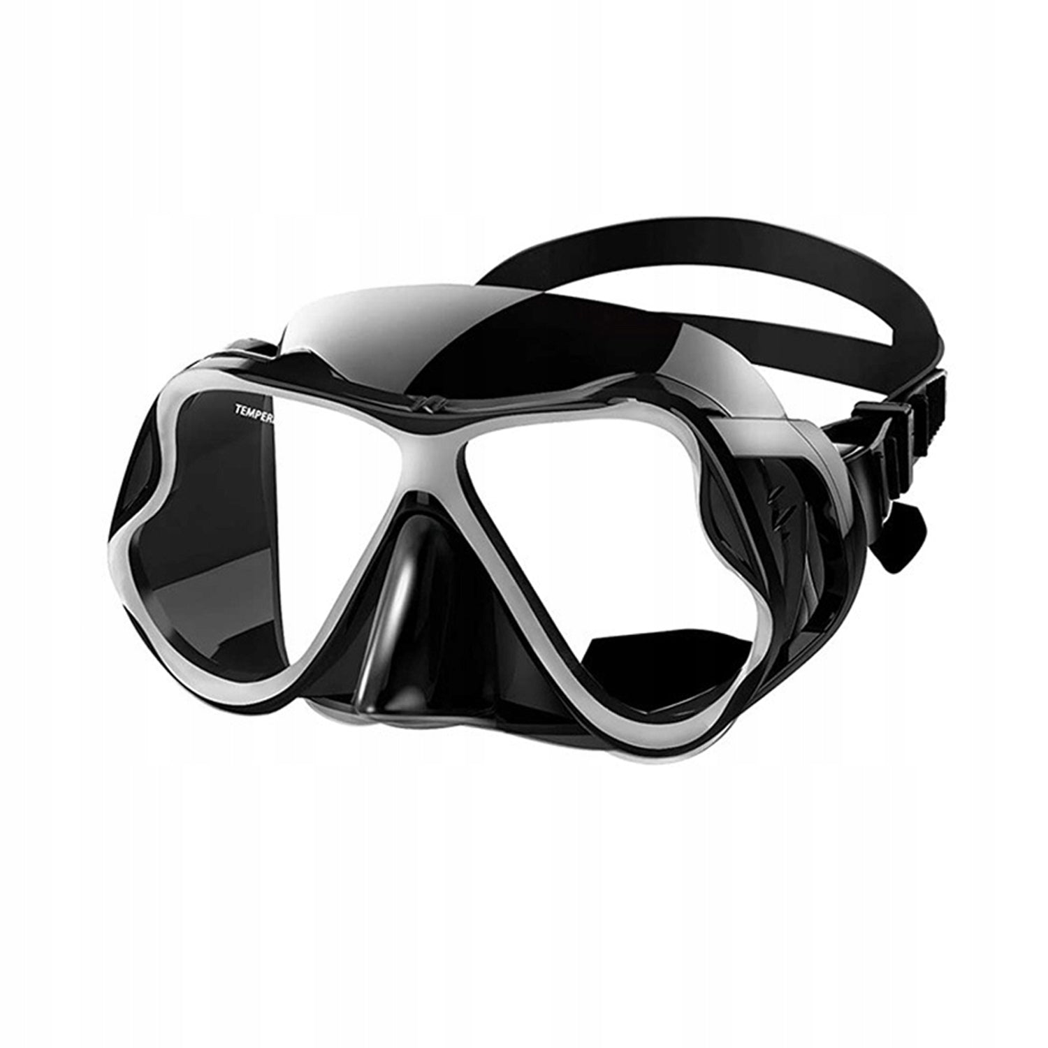 DIVING KIT SNORKELING Kit Mask Snorkel Fins 42-47 DRY Snorkeling Set Black Color black