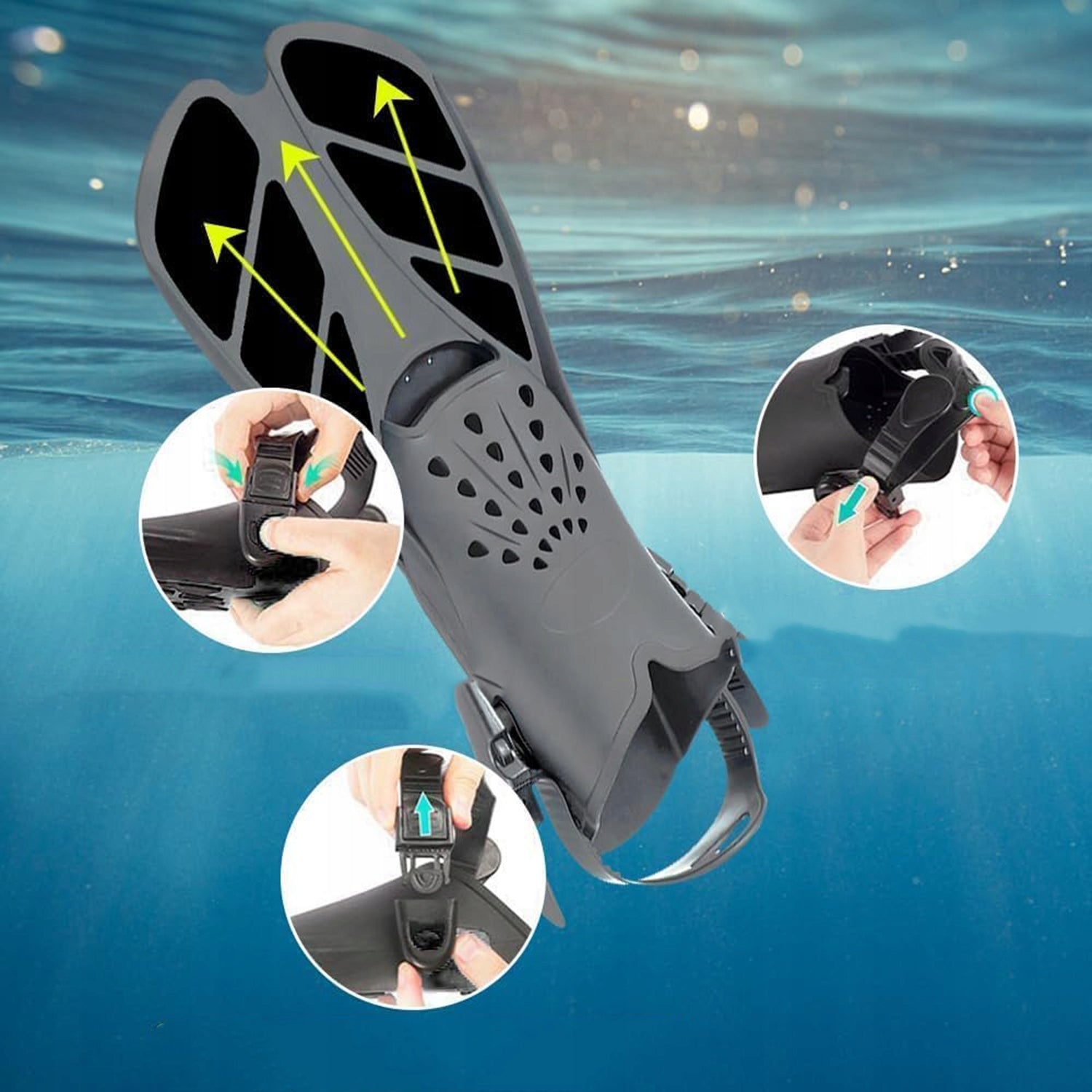 DIVING KIT SNORKELING Kit Mask Snorkel Fins 42-47 DRY Snorkeling Set Black EAN (GTIN) 4071399818336
