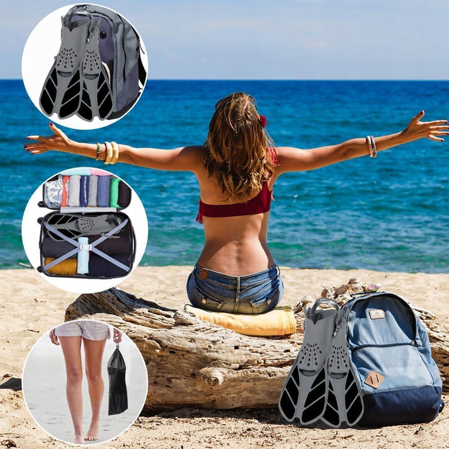 DIVING KIT SNORKELING Kit Mask Snorkel Fins 42-47 DRY Snorkeling Set Black Manufacturer code 4071399818336