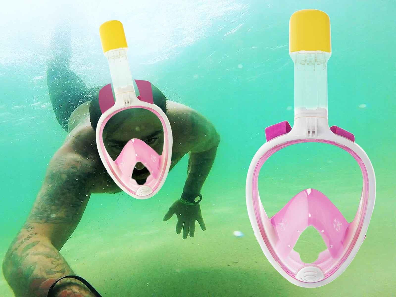 DIVING MASK DIVING FOLDING FULL FACE S/M PINK Manufacturer code KX6131_1