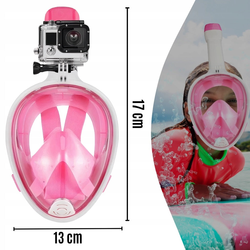 DIVING MASK FOLDING FULL FACE S/M FULL FACE WATER POOL Color pink