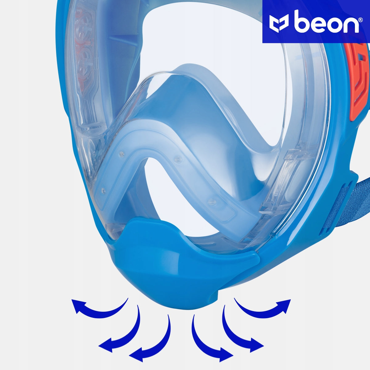 DIVING MASK FOR CHILDREN FULL FACE FOR SWIMMING SKORKELING BEON Product weight with unit packaging 0.86 kg