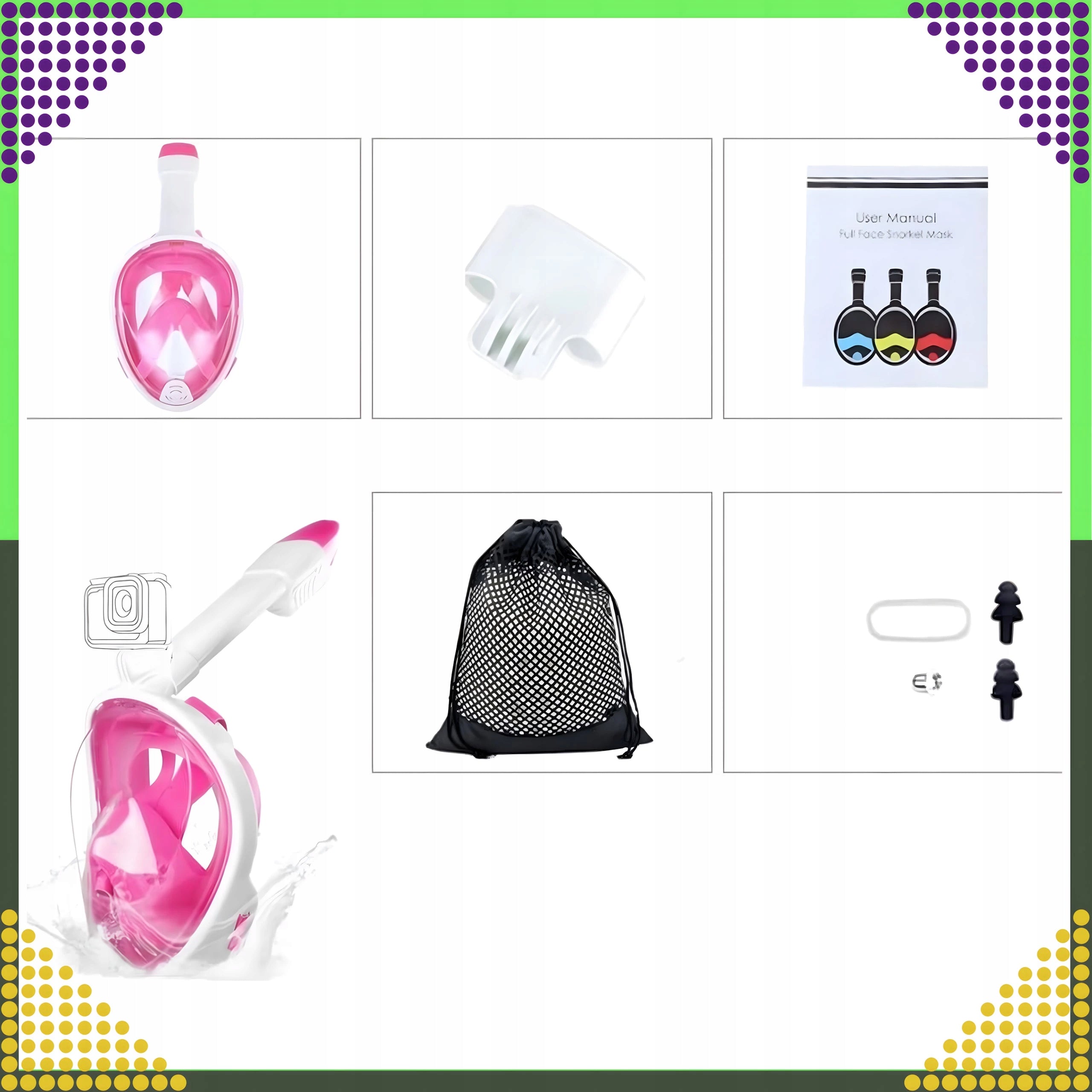 DIVING MASK FOR CHILDREN FULL FACE S/M ANTI-FOG 180° Brand no brand