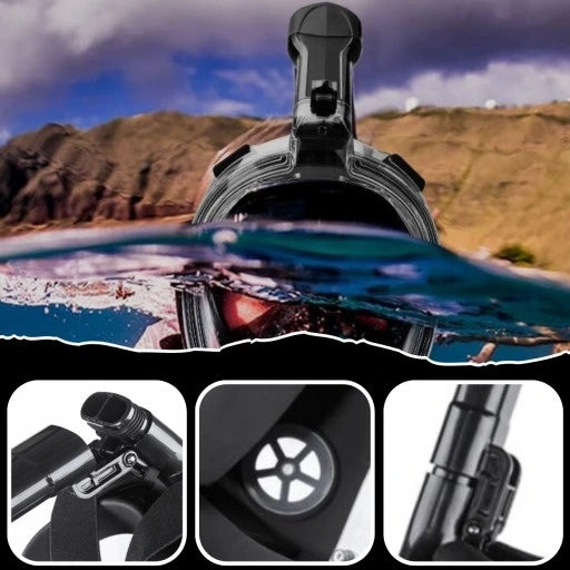 DIVING MASK FULL FACE FOLDING S/M BLACK SNORKELLING Kind for children