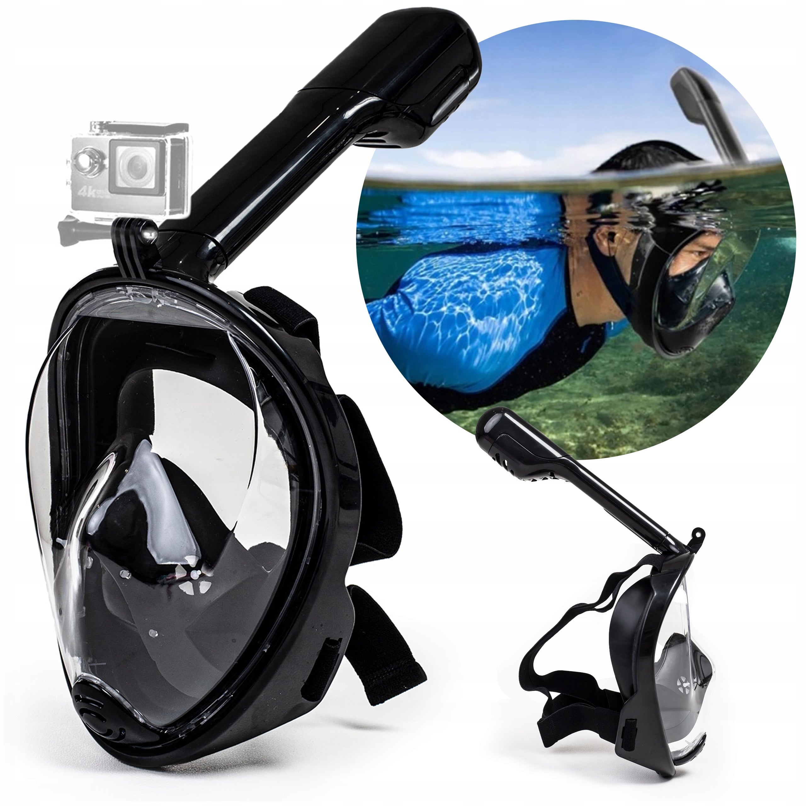 DIVING MASK FULL FACE FOR SWIMMING NON-PAIRING AntiFog S/M Brand Be-active