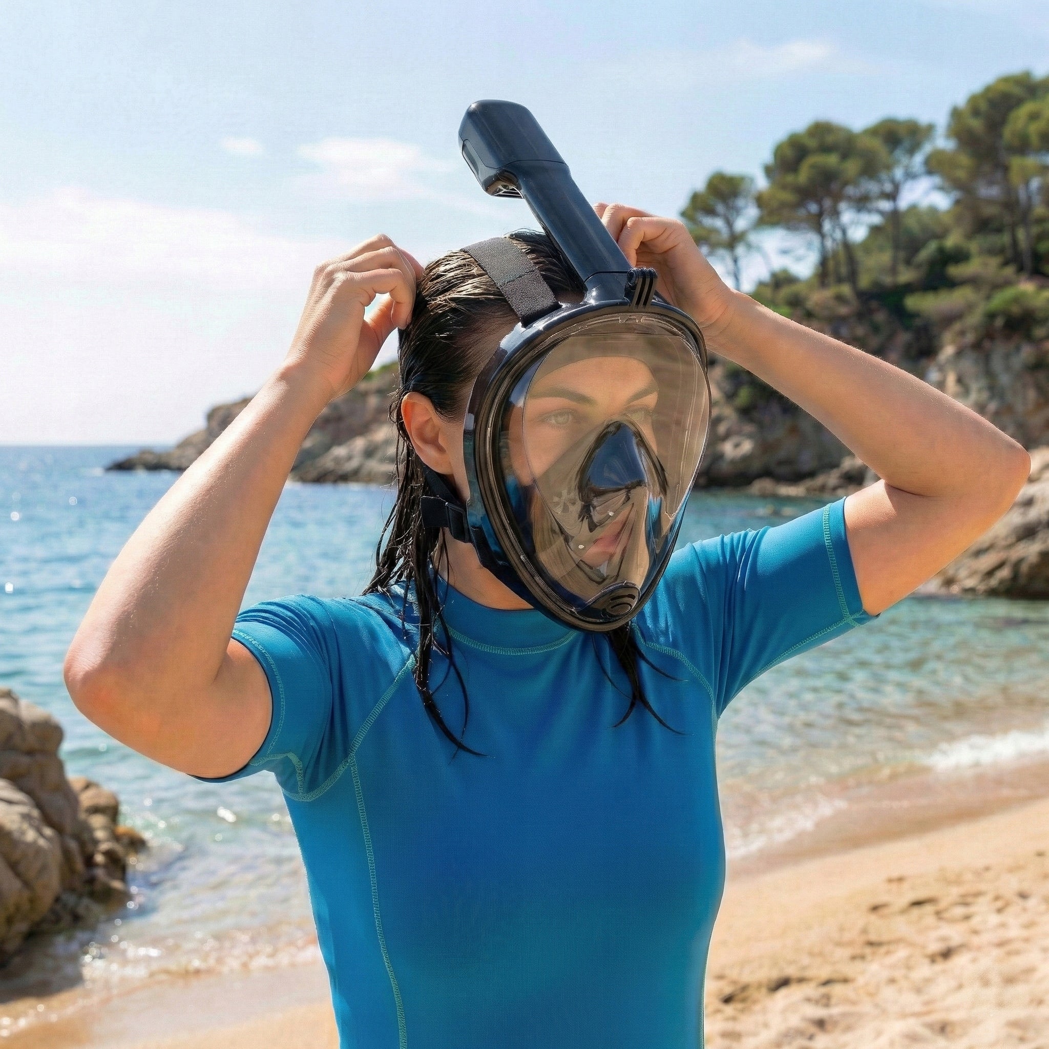 DIVING MASK FULL FACE FOR SWIMMING NON-PAIRING AntiFog S/M Packaging status original