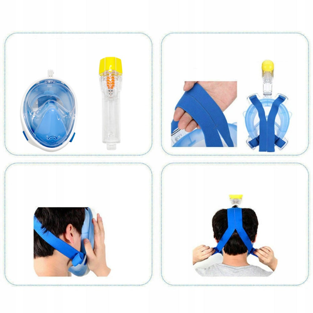 DIVING MASK FULL FACE MASK SNORKELING MASK Color blue