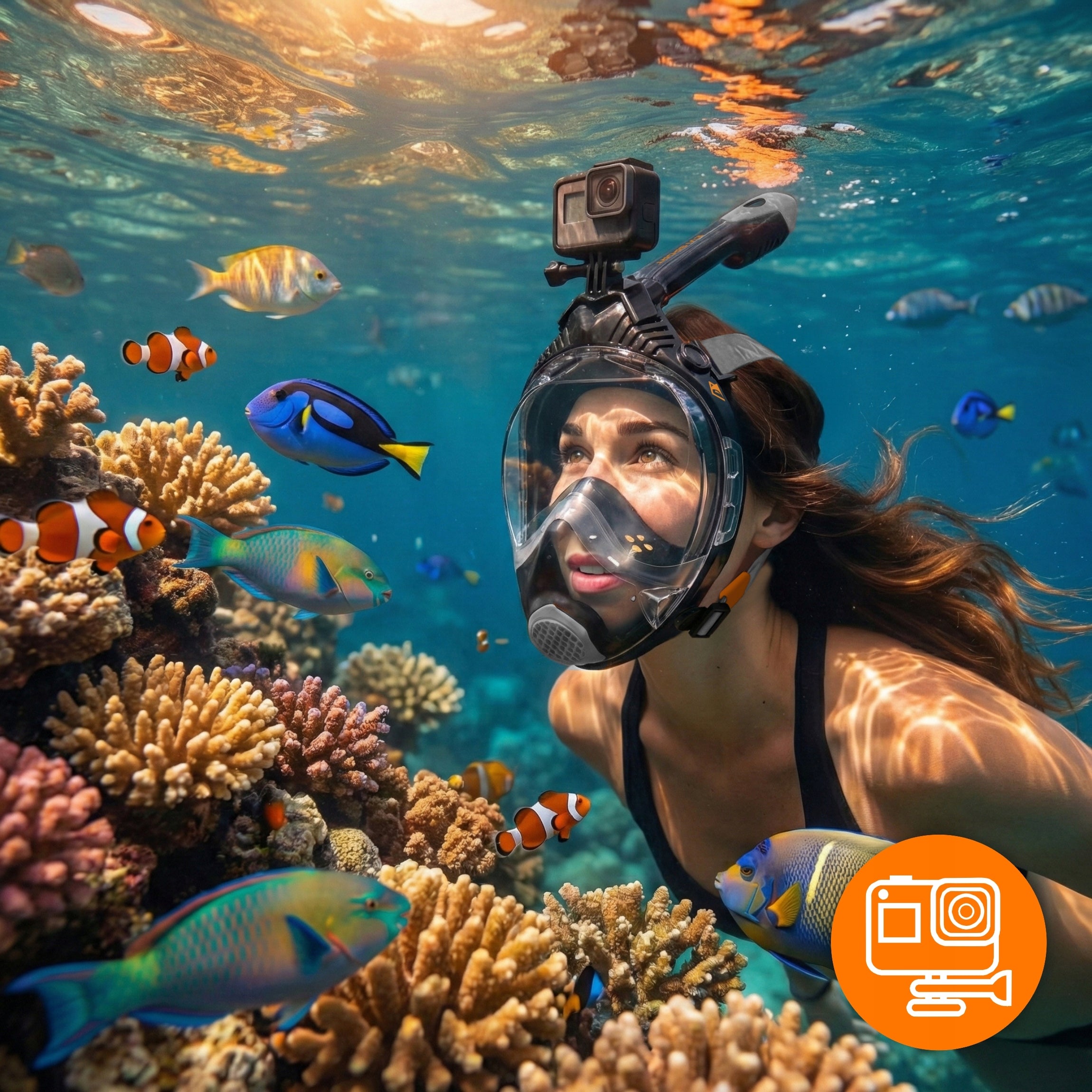 DIVING MASK FULL FACE NON-PAIRING NEPTUNE V3 L/XL Kind full face with webcam with tube