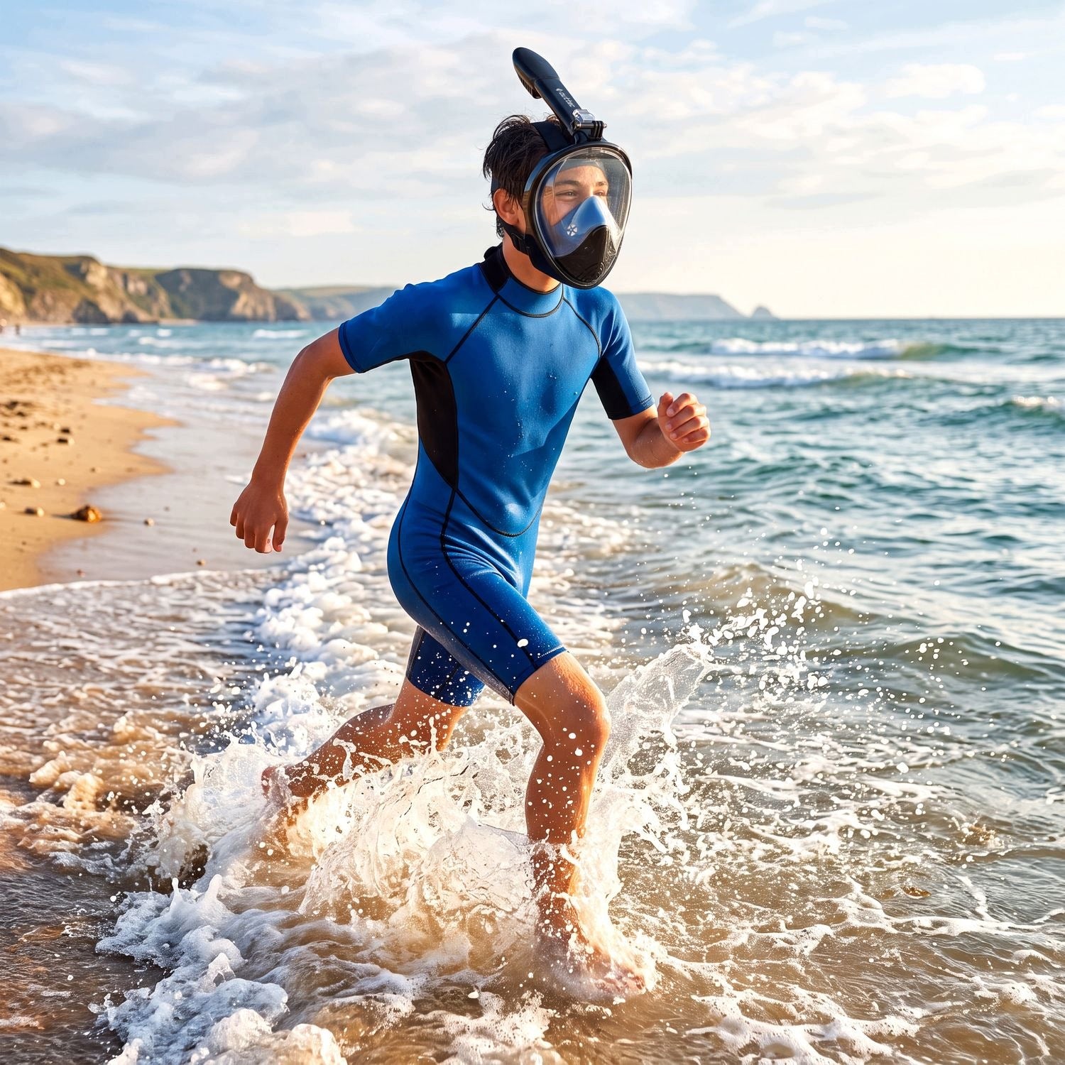 DIVING MASK FULL FACE SNORKELING WITH FOLDING SNORKEL L/XL Packaging status original