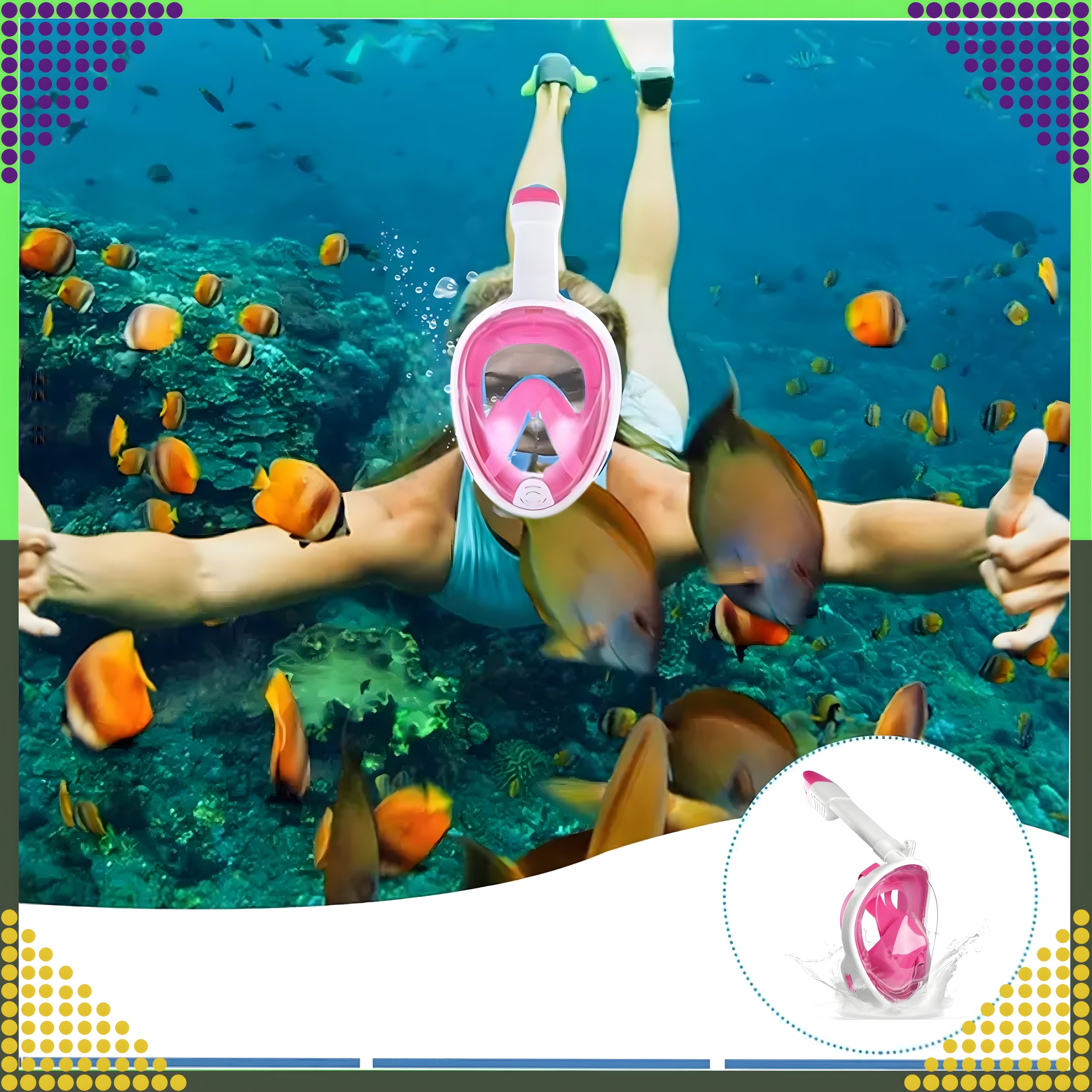 DIVING MASK FULL FACE SWIMMING WATER FOR SWIMMING POOL S/M FOR CHILDREN Brand no brand
