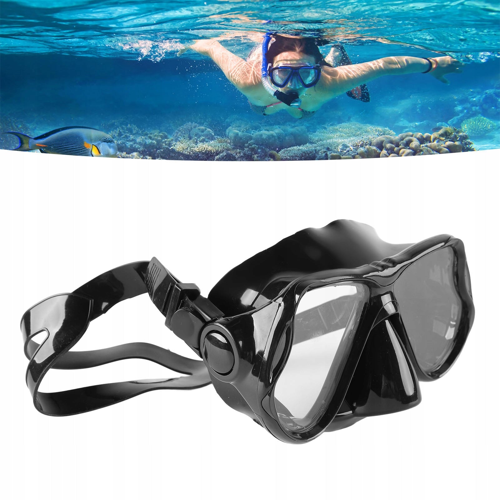 DIVING MASK GOGGLES SWIMMING GOGGLES TEMPERED GLASS FOR ADULTS Packaging status original