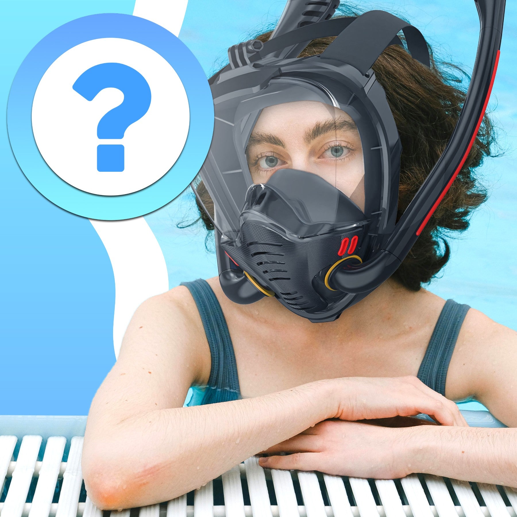 DIVING MASK SNORKELING FULL FACE L/XL FOR WATER DRY TOP Kind full face with webcam with tube