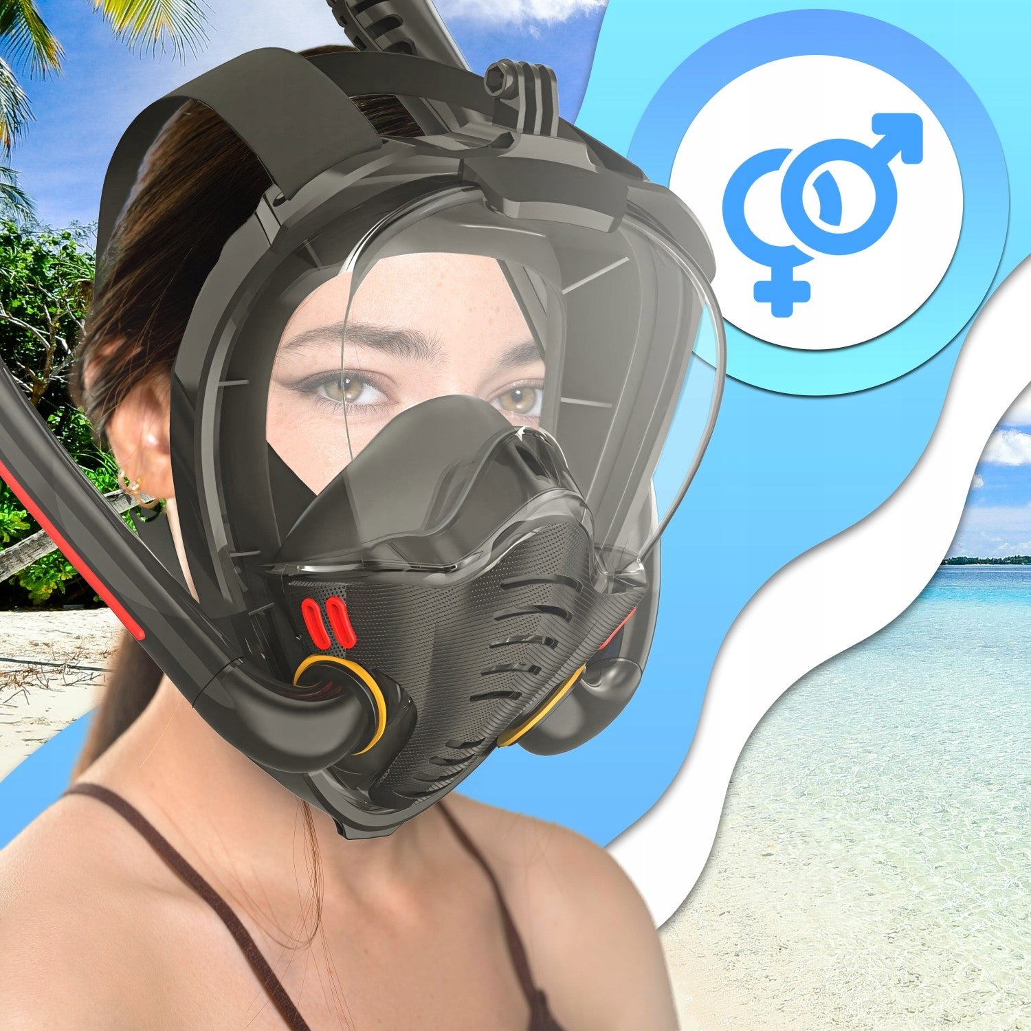 DIVING MASK SNORKELING FULL FACE L/XL FOR WATER DRY TOP Manufacturer code SR256
