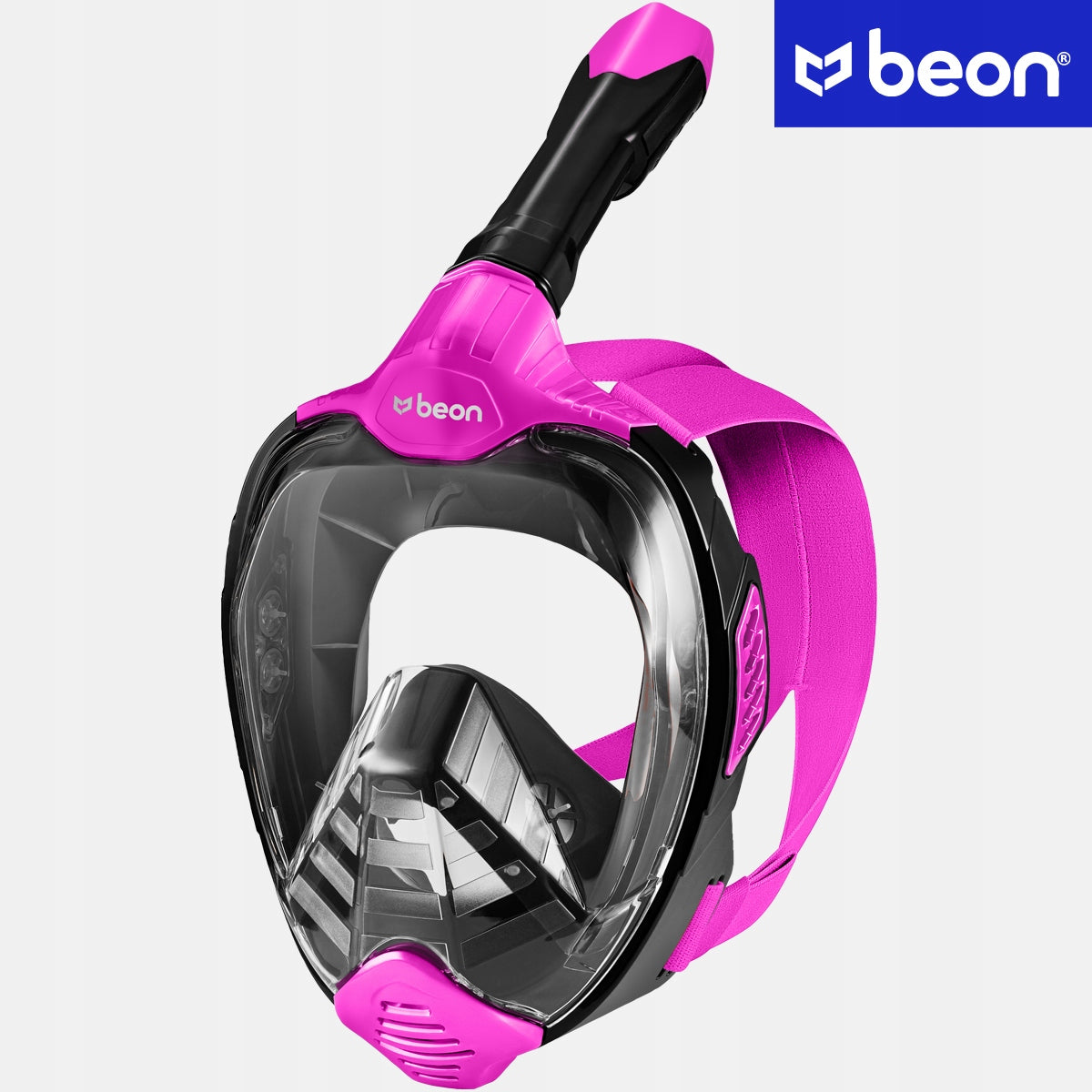 DIVING MASK SNORKELING FULL FACE PINK FOR WOMEN BEON S/M Packaging status original
