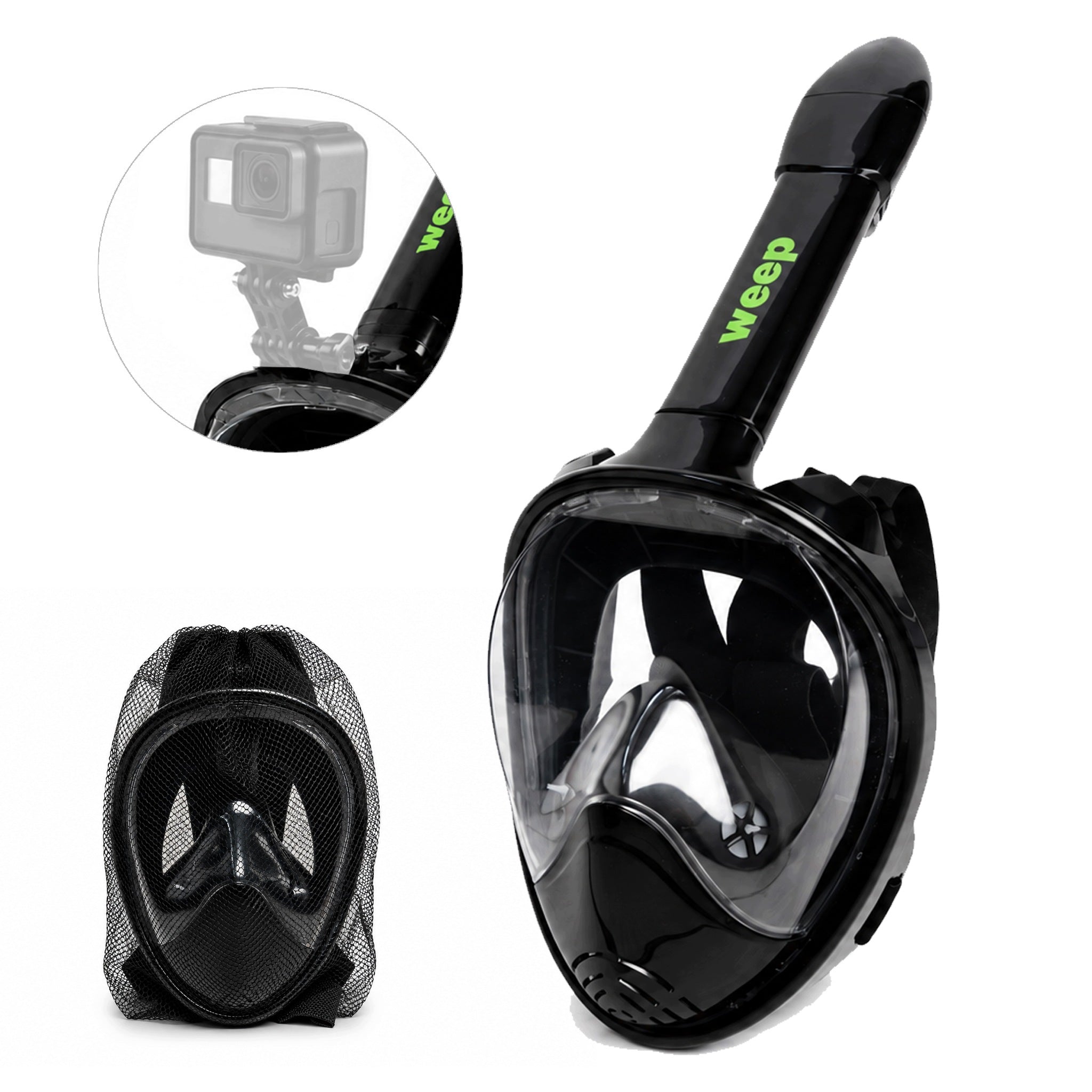 DIVING MASK WEEP Dive-Y SNORKELING FULL FACE NO FOG S/M