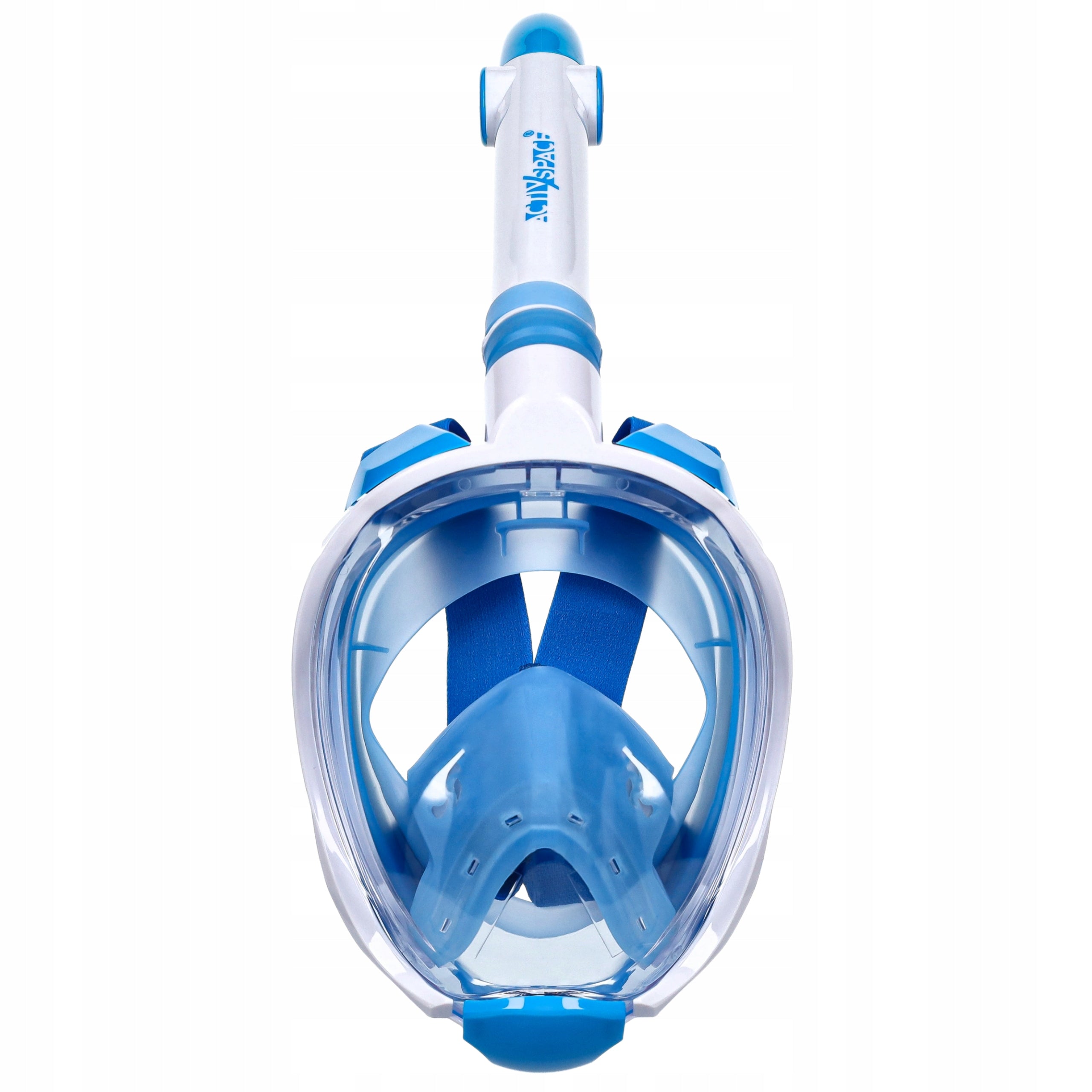 DIVING MASK WITH TUBE FULL FACE PANORAMIC DRY TOP FOR CHILDREN Color blue