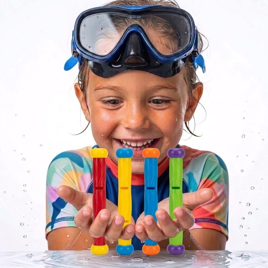 DIVING TOYS FOR WATER FISHING COLORFUL STICKS 4PCS COIL Packaging status original