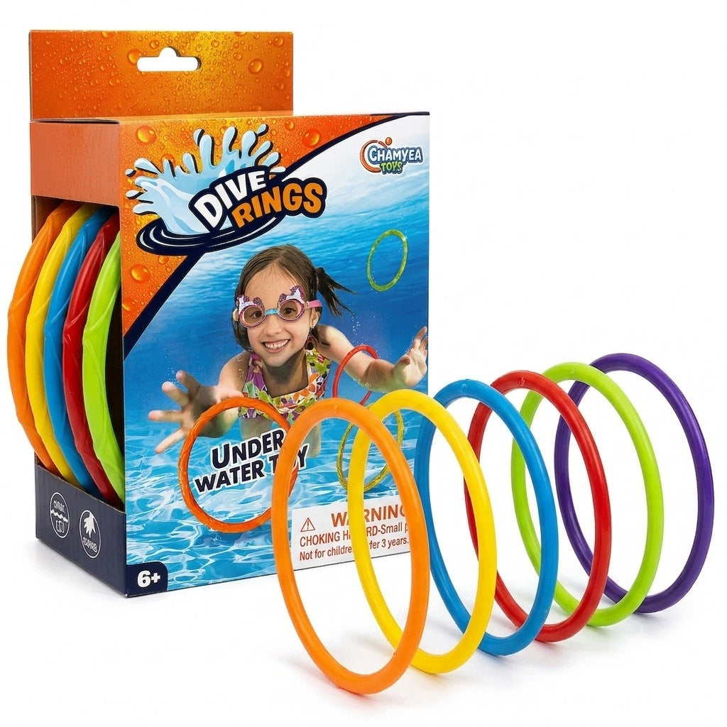 DIVING TOYS WHEELS WATER HOOPS POOL BATHTUB FOR FISHING 6PCS Brand YS