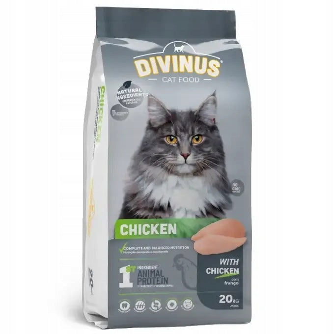 DIVINIUS DRY FOOD FOR ADULT CATS WITH CHICKEN CAT MEAT 2kg Packaging status original