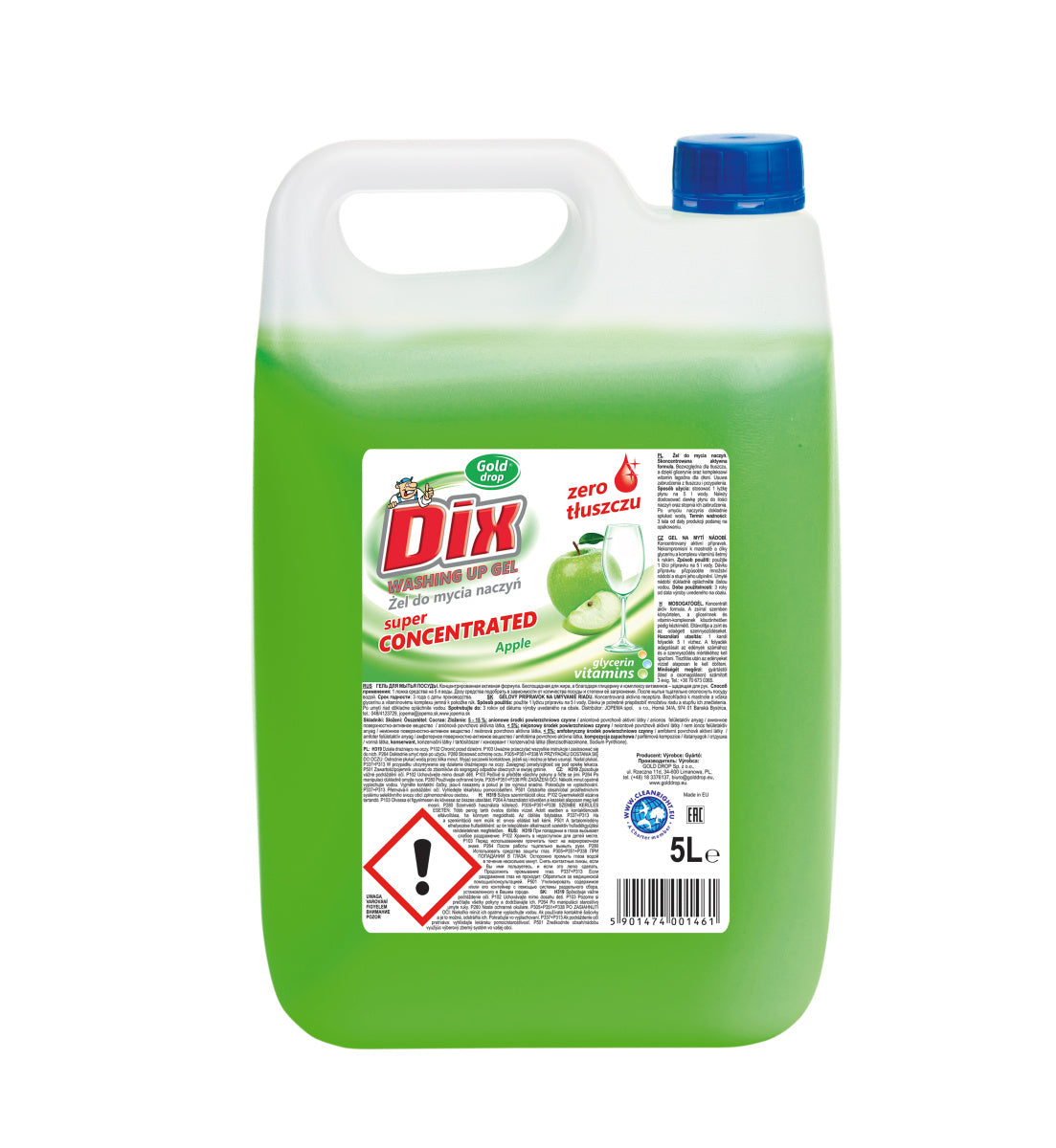 DIX DISHWASHING LIQUID 5L APPLE THICK GEL