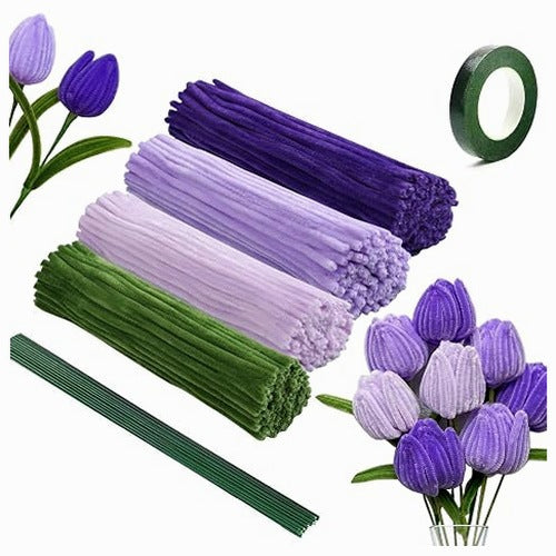 DIY CHENILLE WIRE BOUQUET OF FLOWERS SET OF 240 PCS FOR KIDS